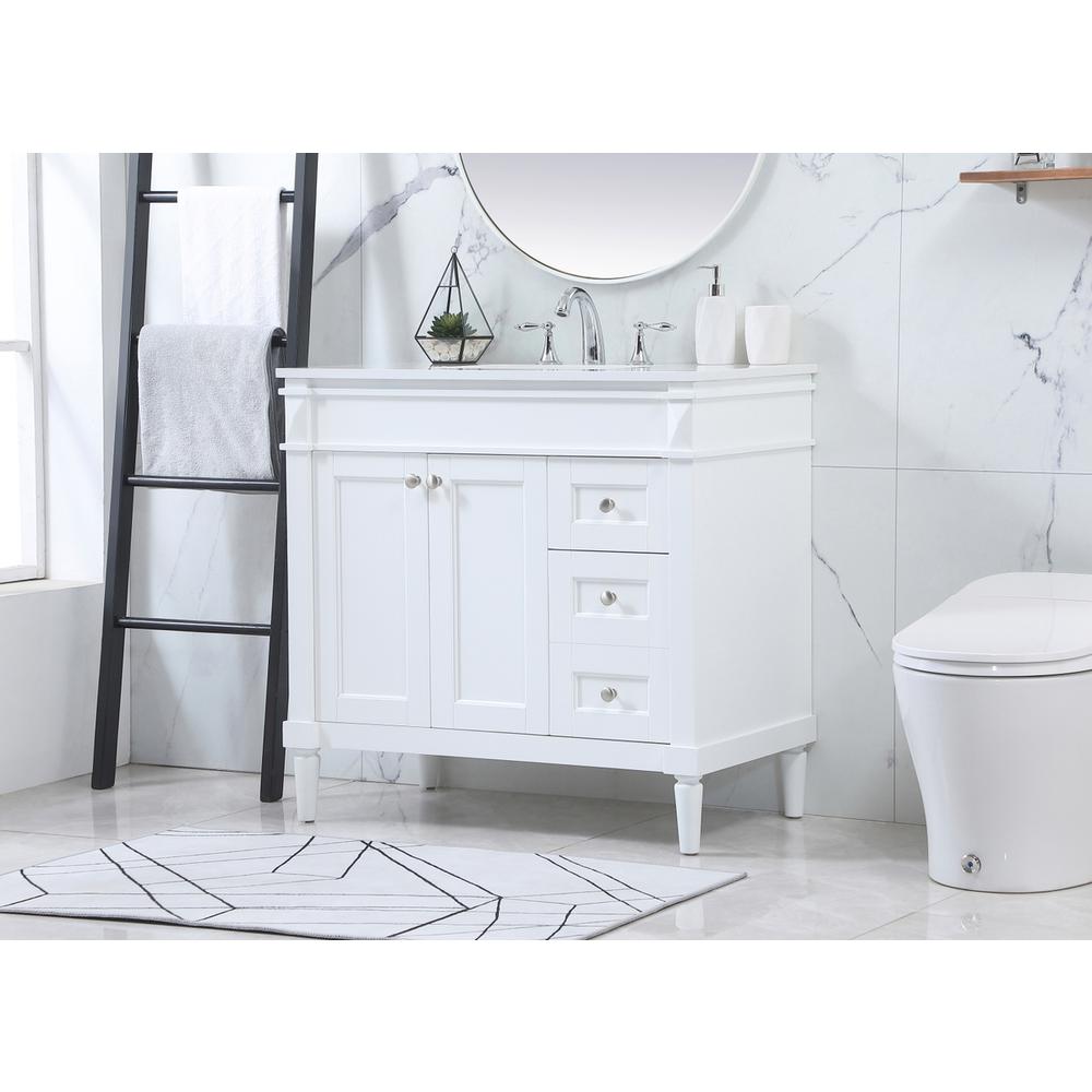 36 inch Single bathroom vanity in white. Picture 2