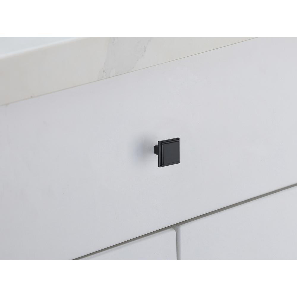 Wilow 1" Matte Black Square Knob Multipack (Set of 10). Picture 2