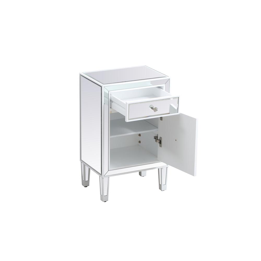 18 inch mirrored end table in white. Picture 6