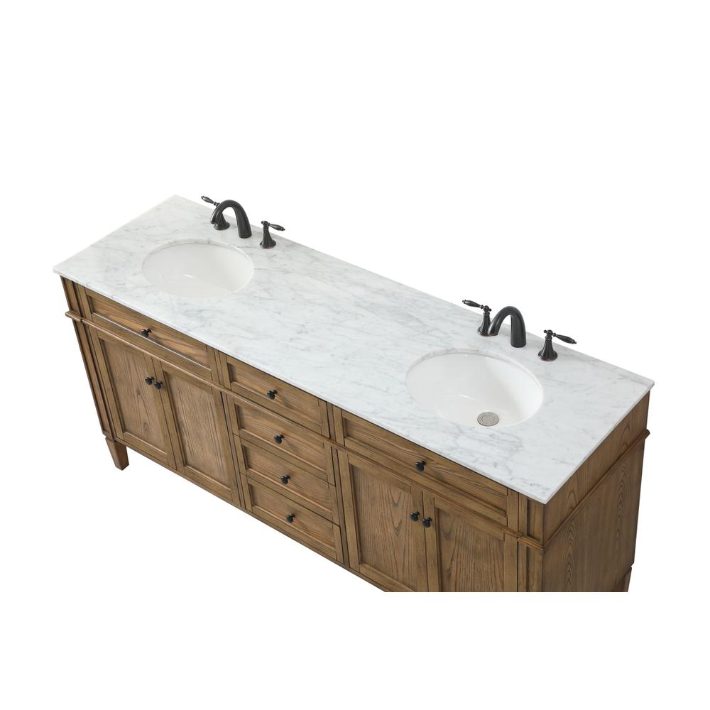 72 inch double bathroom vanity in driftwood. Picture 10