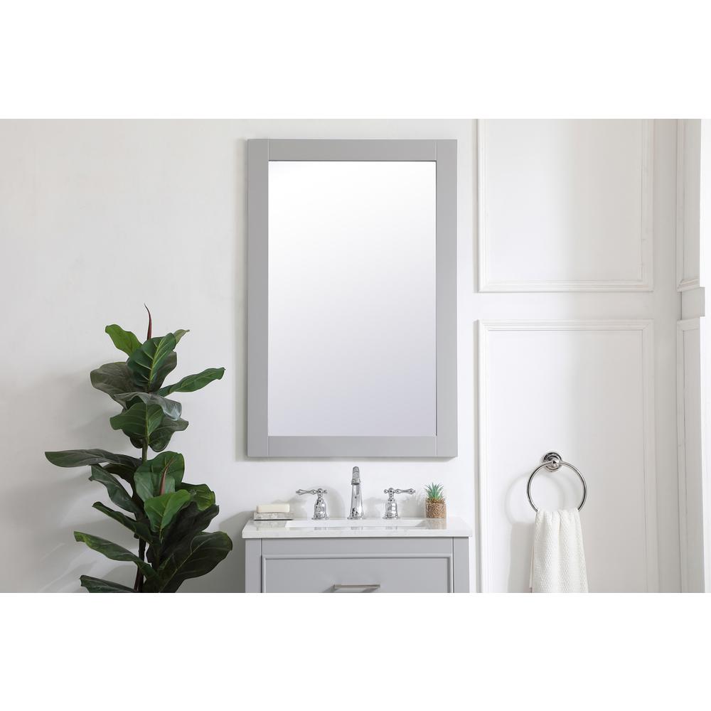 Aqua rectangle vanity mirror 24 inch in Grey. Picture 9