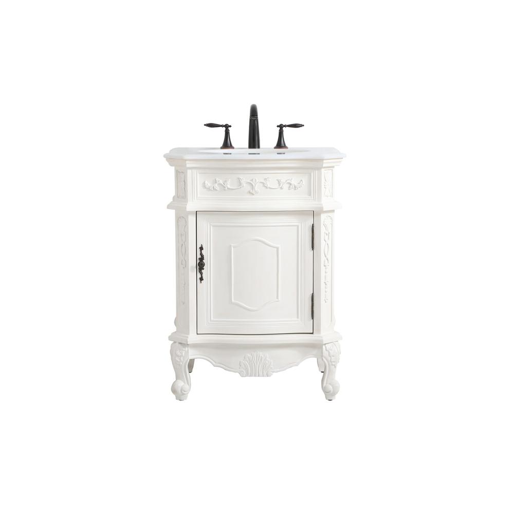 24 inch Single Bathroom vanity in antique white. Picture 1
