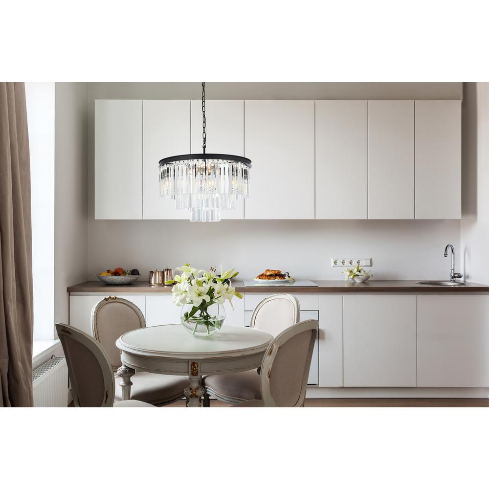Sydney 9 light Matte Black Chandelier Clear Royal Cut Crystal. Picture 7
