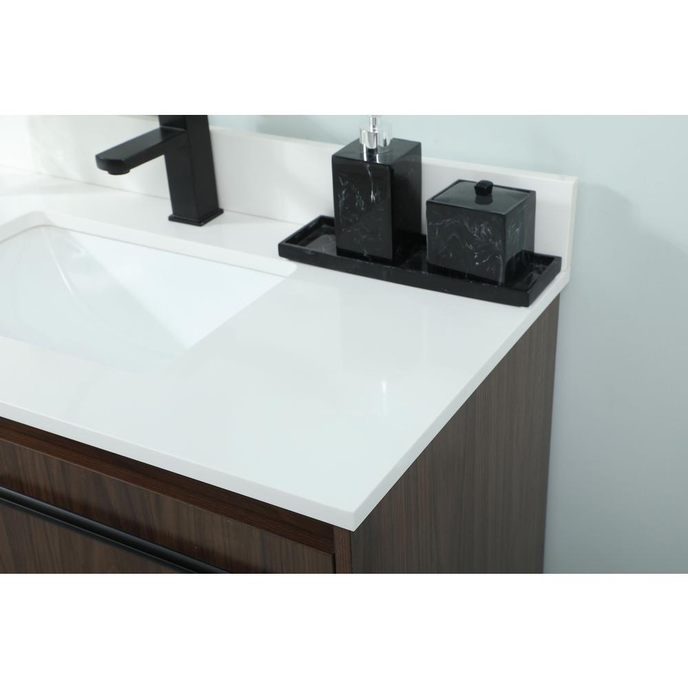 36 inch Single bathroom vanity in walnut with backsplash. Picture 5