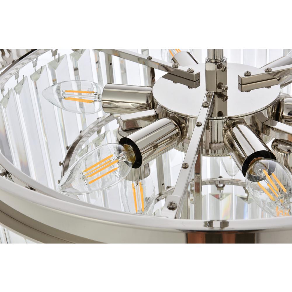 Sydney 9 light polished nickel Chandelier Clear Royal Cut Crystal. Picture 4