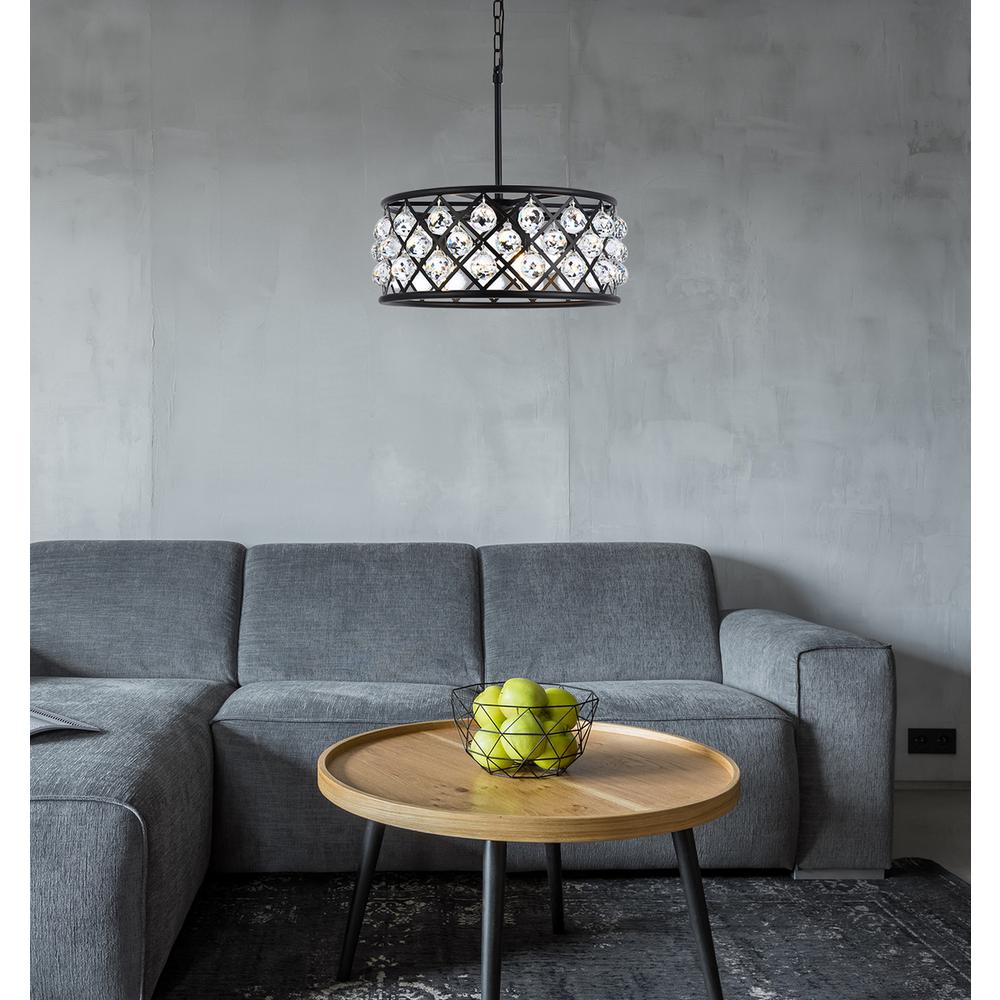 Madison 5 light Matte Black Chandelier Clear Royal Cut Crystal. Picture 7
