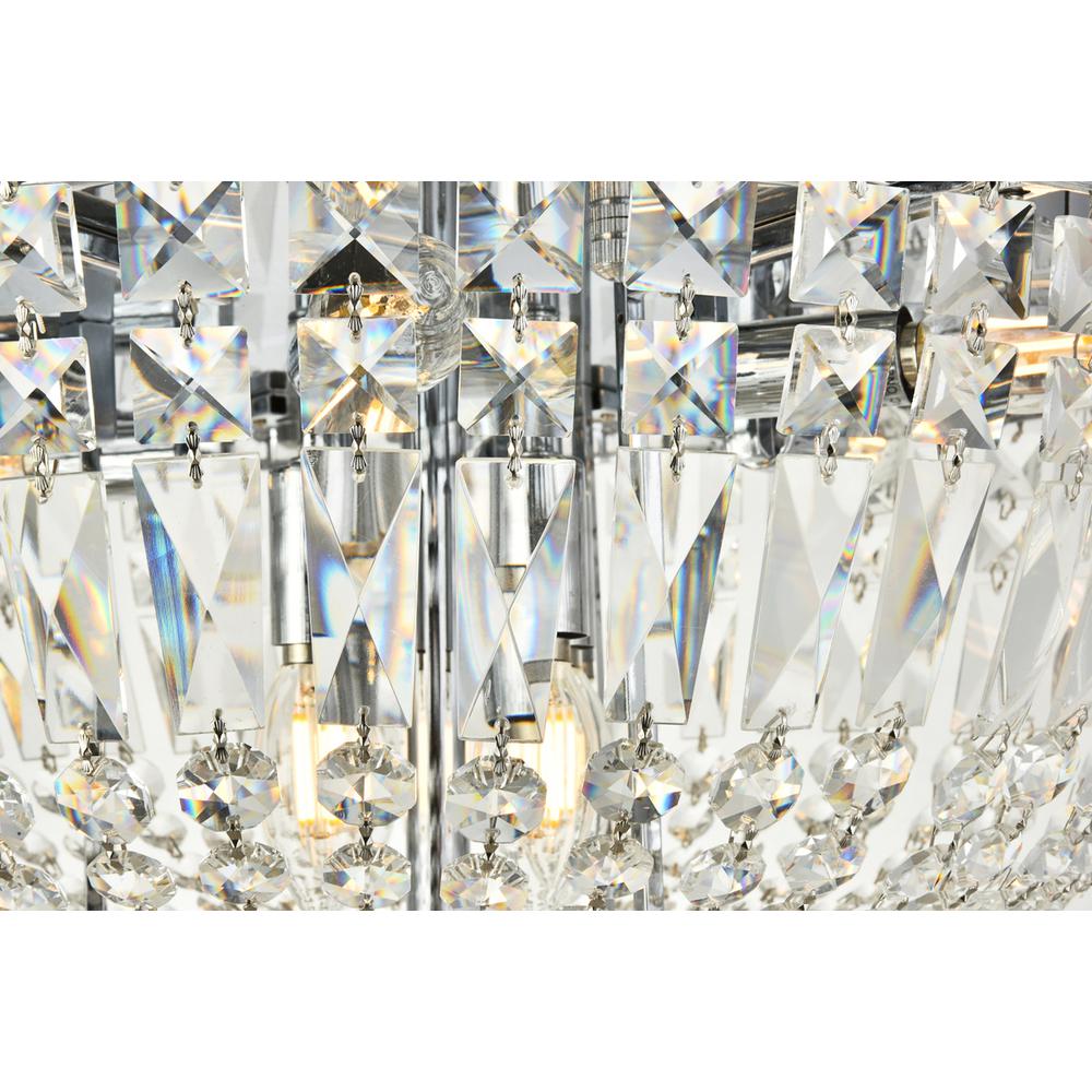 Tranquil 10 light Chrome Flush Mount Clear Royal Cut Crystal. Picture 2