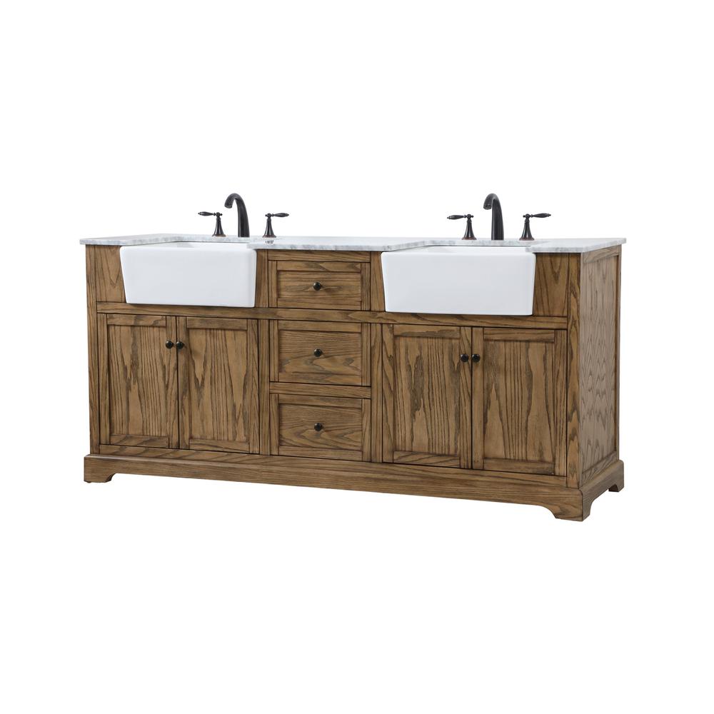 72 inch double bathroom vanity in driftwood. Picture 7