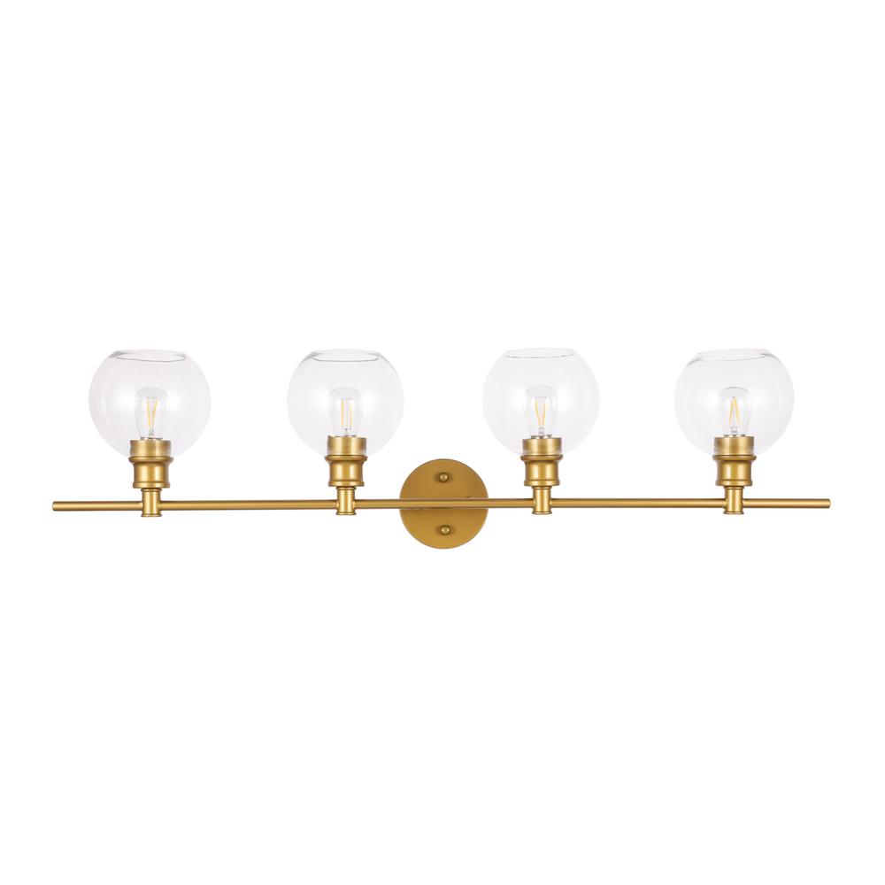 Collier 4 light Brass and Clear glass Wall sconce. Picture 2
