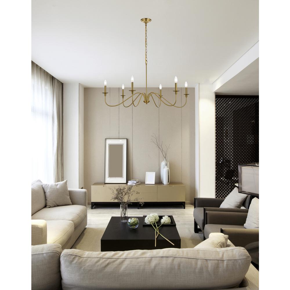 Rohan 42 inch chandelier in Satin Gold. Picture 8