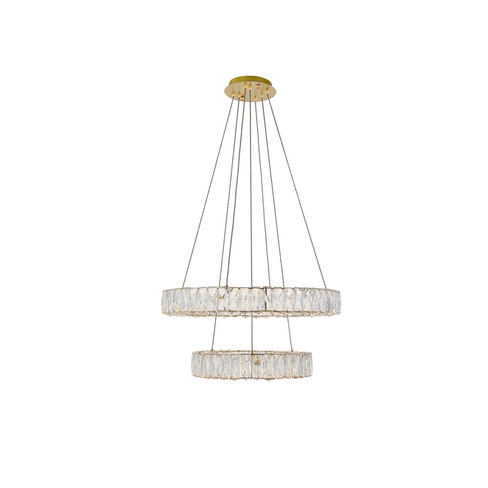 Monroe Integrated LED chip light gold Chandelier Clear Royal Cut Crystal. Picture 1