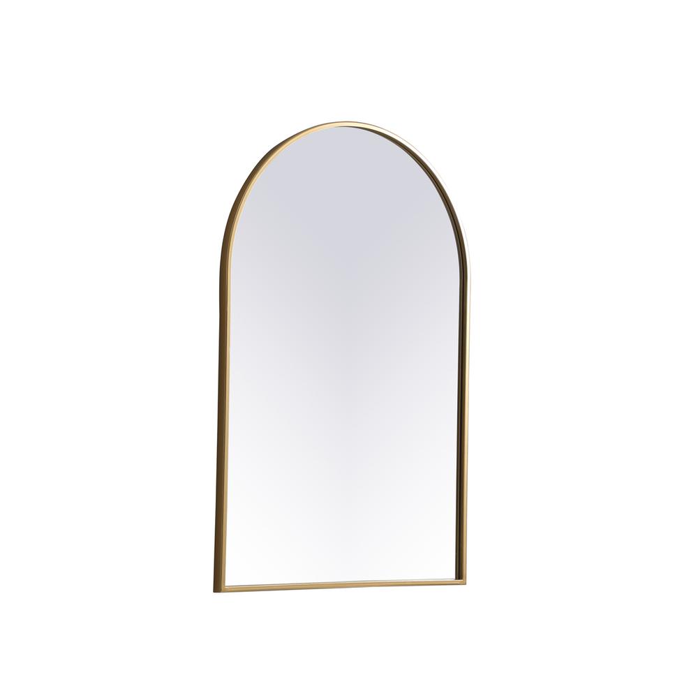 Metal Frame Arch Mirror 24x36 Inch in Brass. Picture 7