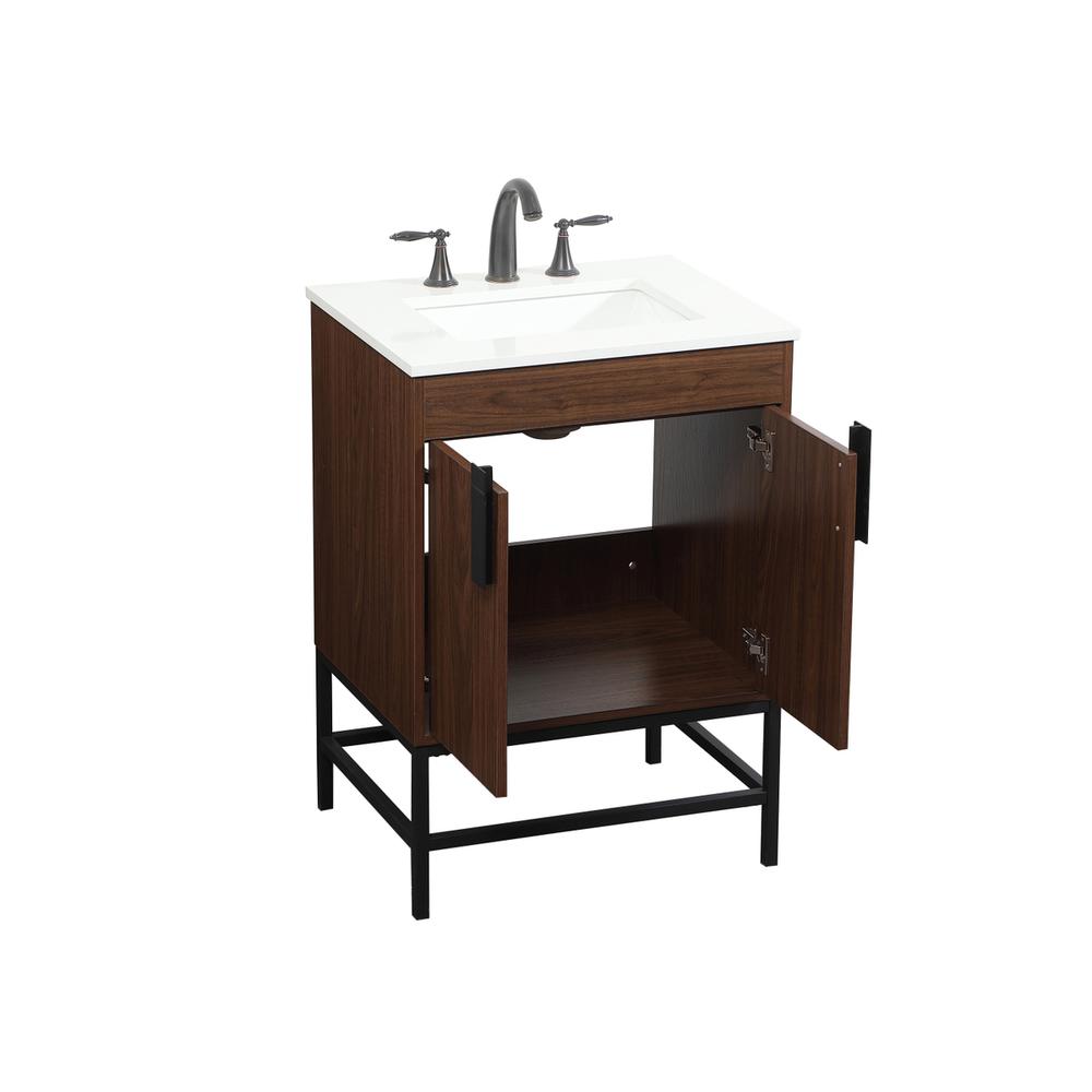 24 inch Single bathroom vanity in walnut. Picture 9
