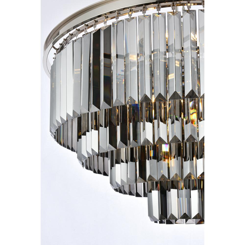 Sydney 17 light polished nickel Chandelier Silver Shade (Grey) Royal Cut Crystal. Picture 3