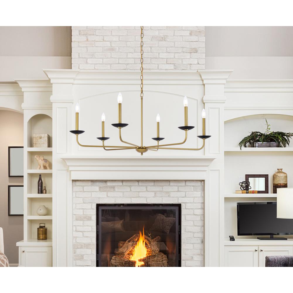 Cohen 42 inch pendant in black and brass. Picture 7