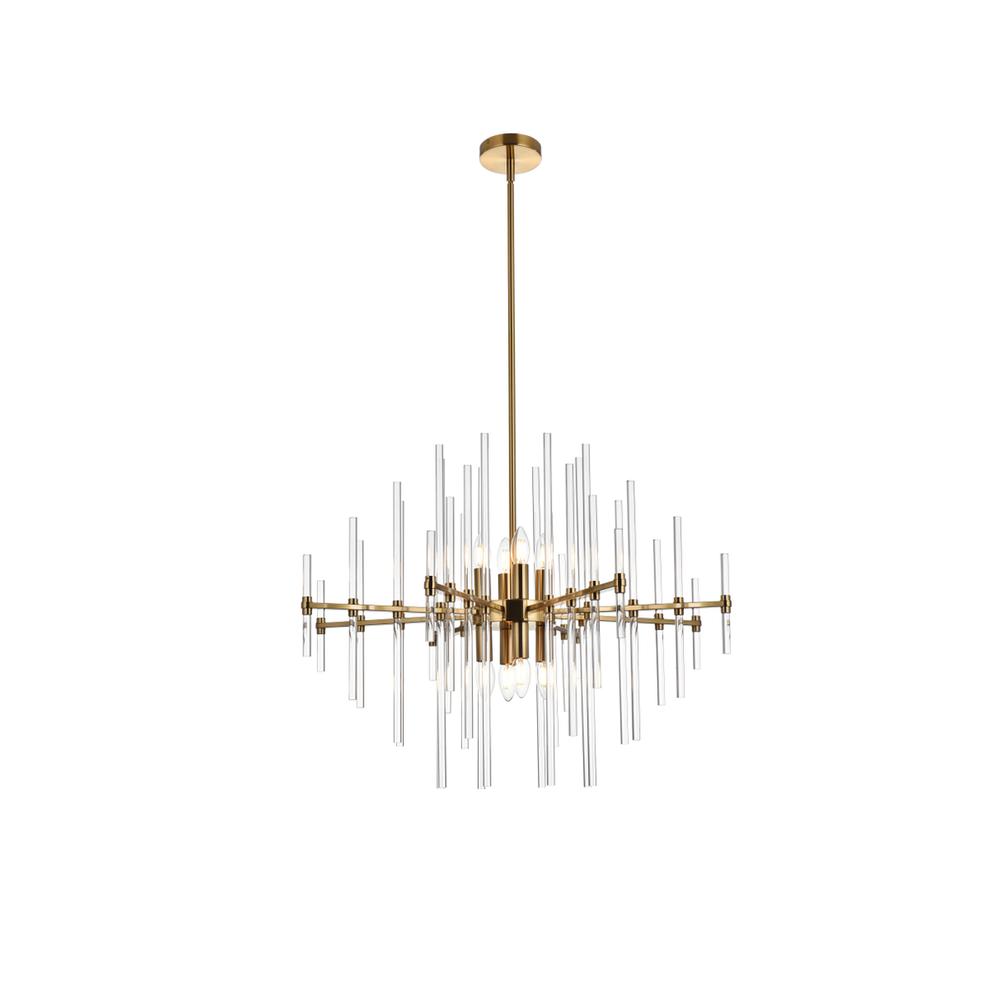 Sienna 27 inch crystal rod pendant in gold. Picture 1