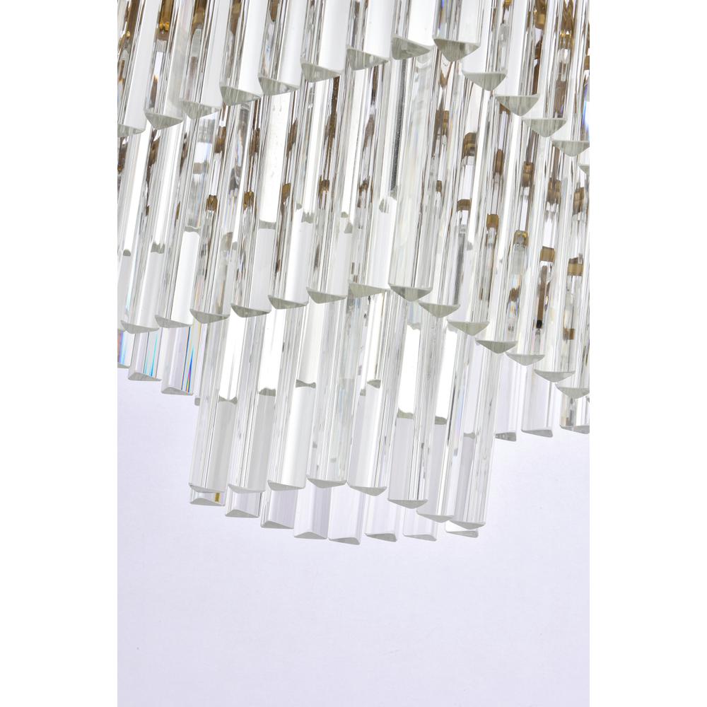 Sydney 21.5 inch square crystal chandelier in satin gold. Picture 3
