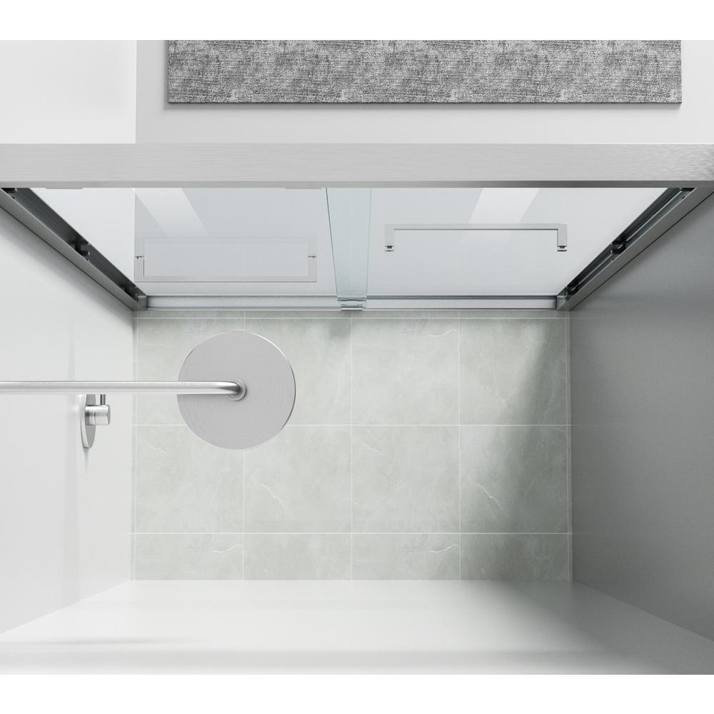 Semi-frameless shower door 48 x 76 Brushed Nickel. Picture 4