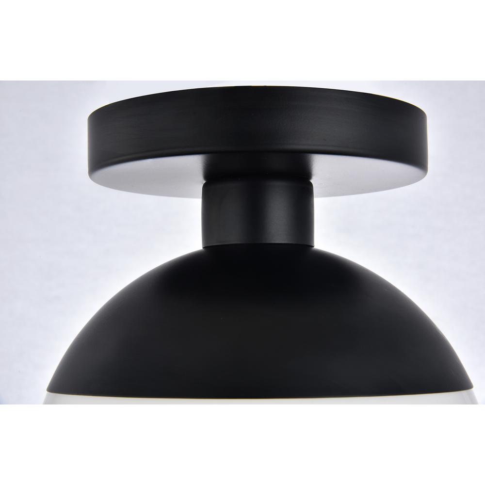 Eclipse 1 Light Black Flush Mount With Frosted White Glass. Picture 5