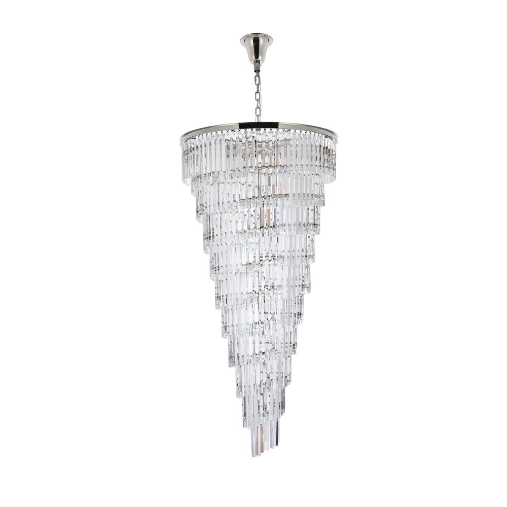Sydney 36.5 inch spiral crystal chandelier in polished nickel. Picture 6