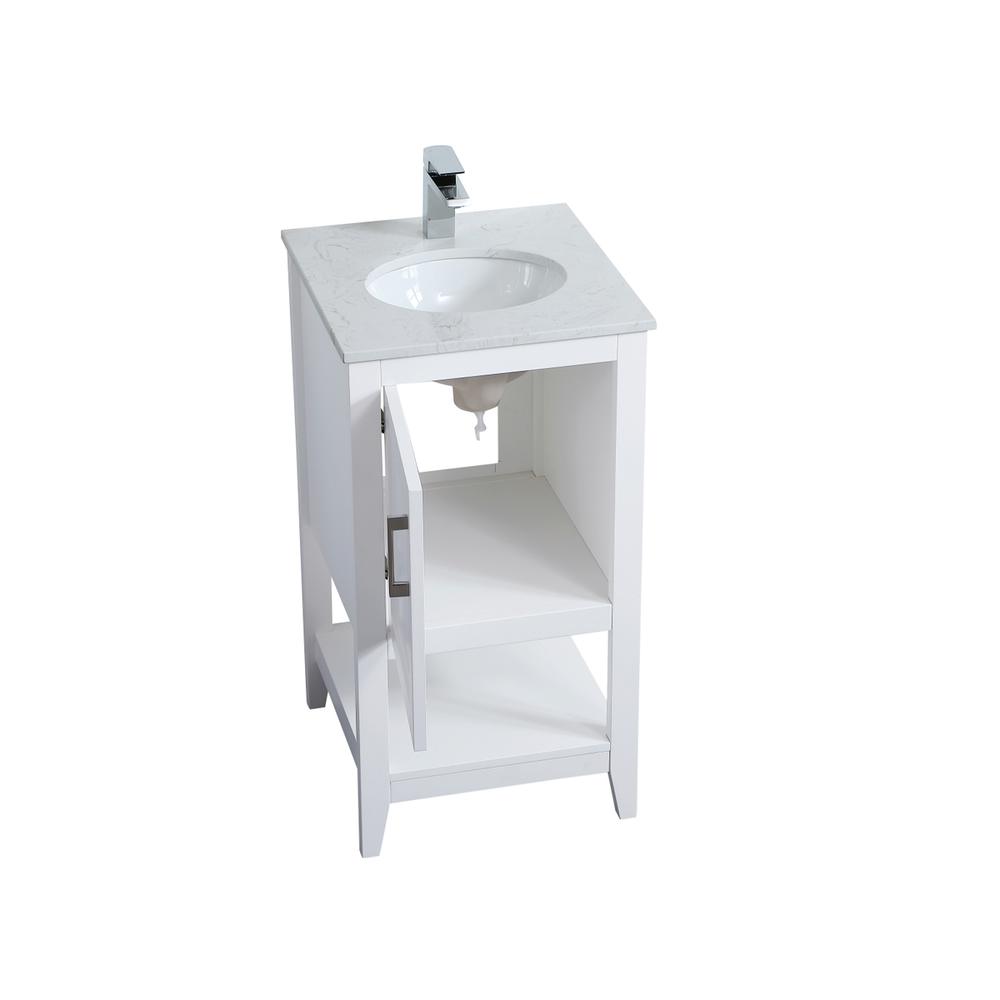 18 inch Single Bathroom Vanity in White. Picture 9
