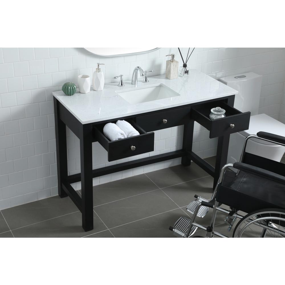 48 Inch ADA Compliant Bathroom Vanity In Black. Picture 3