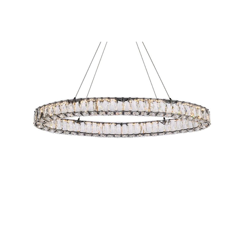 Monroe 36 inch LED oval Single pendant in black. Picture 2