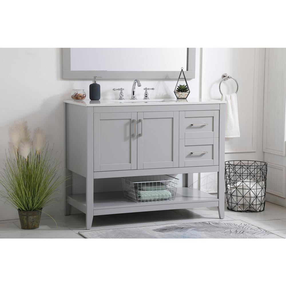 42 inch Single Bathroom Vanity in Grey. Picture 2