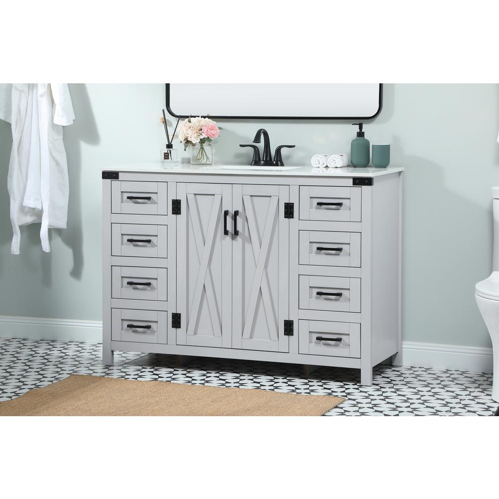 48 inch Single bathroom vanity in grey. Picture 2