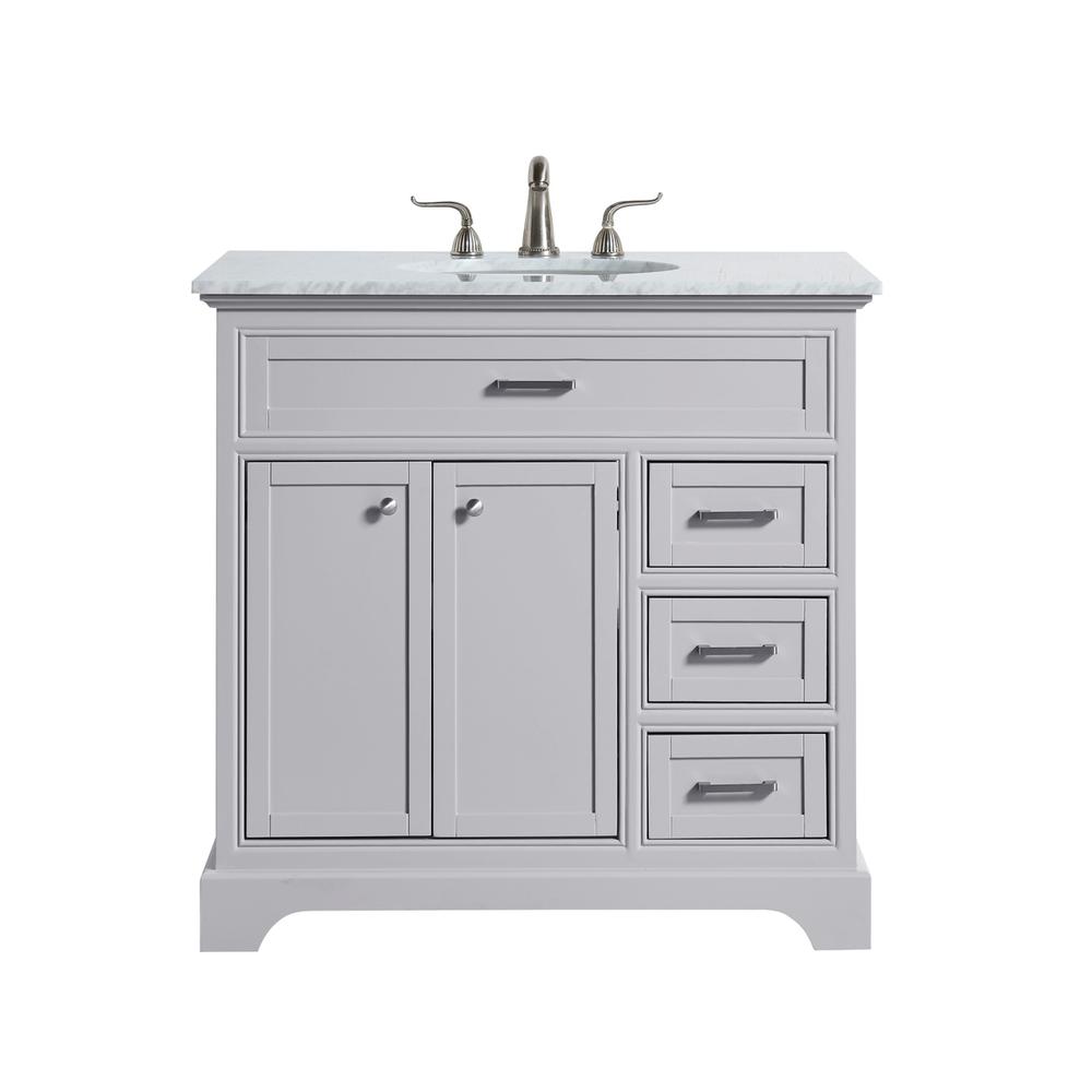 36 In. Single Bathroom Vanity Set In Light Grey. Picture 12