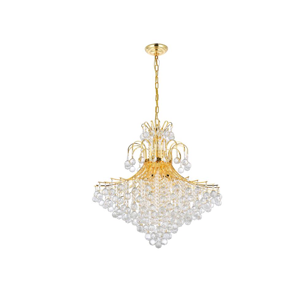 Toureg 15 light Gold Chandelier Clear Royal Cut Crystal. Picture 6