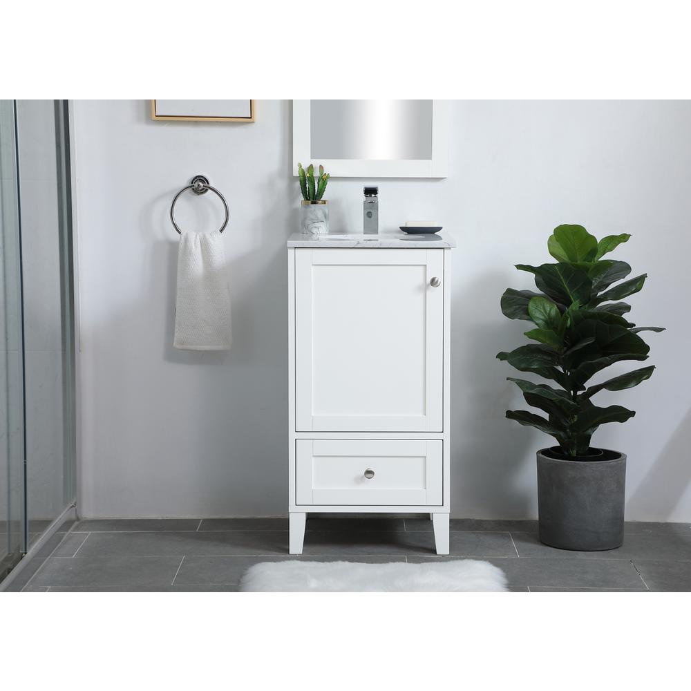 18 inch Single Bathroom Vanity in White. Picture 14