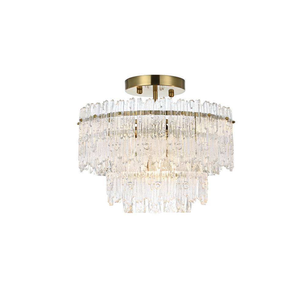 Emilia 15 inch Flush Mount Light  in Satin Gold. Picture 1