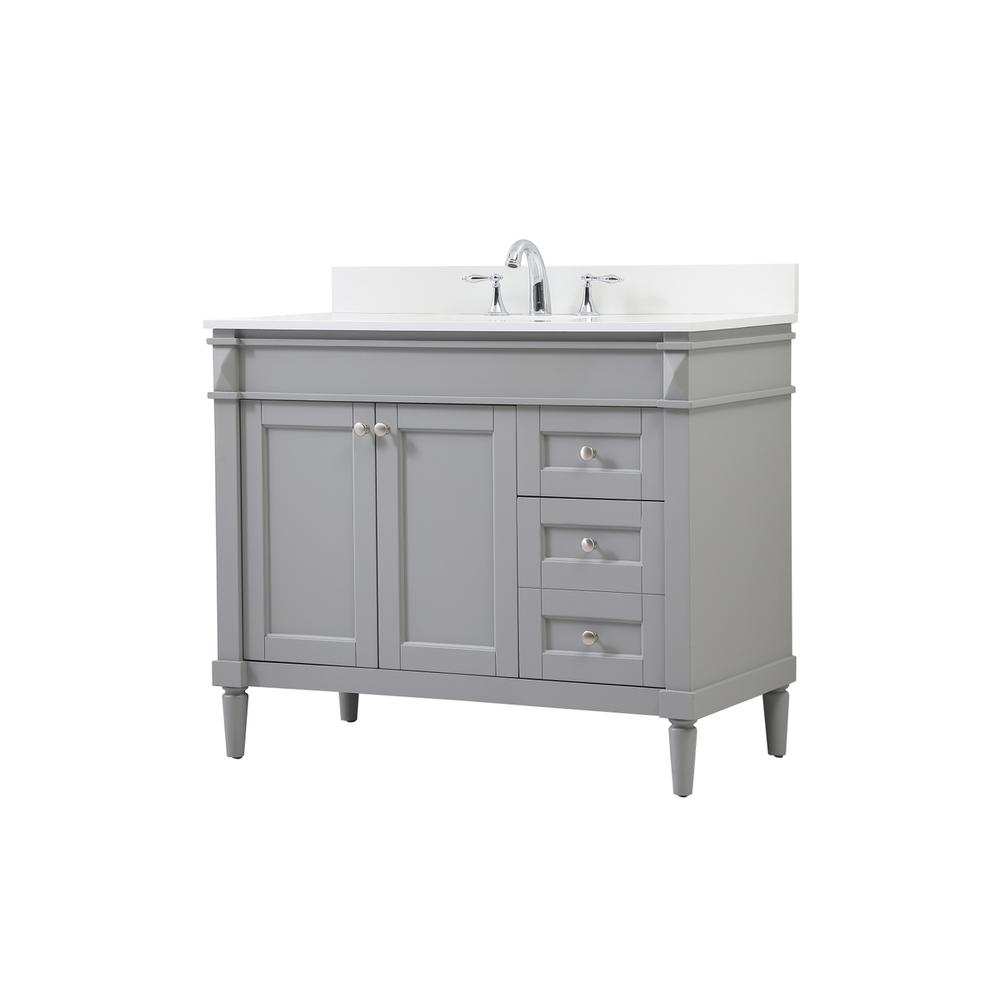 42 inch Single bathroom vanity in grey with backsplash. Picture 7