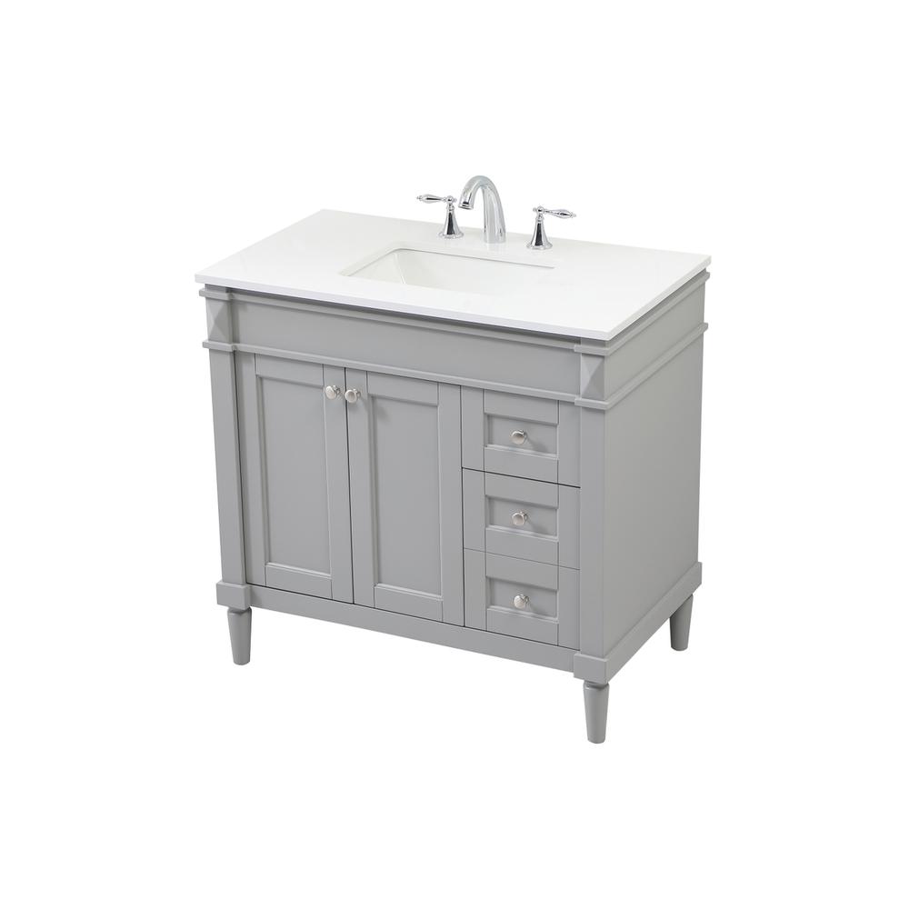 36 inch Single bathroom vanity in grey. Picture 8