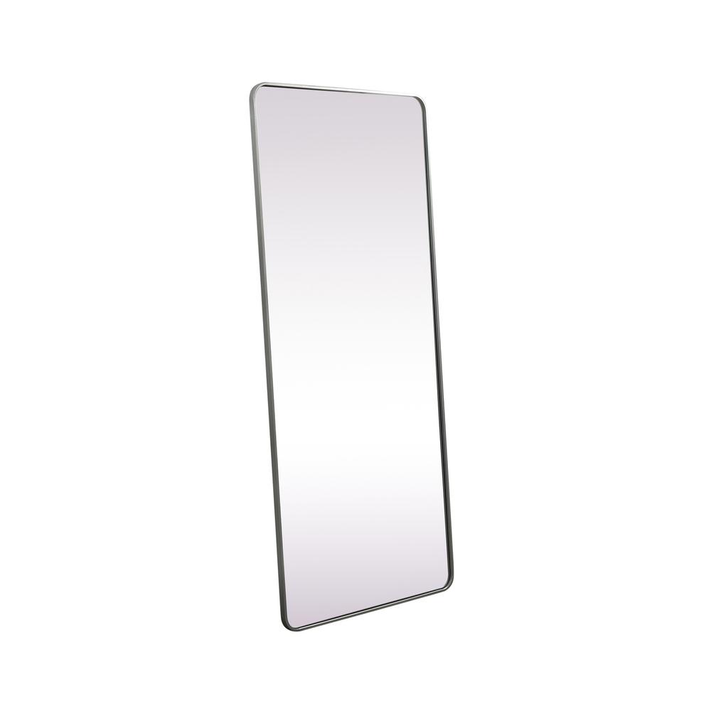 Soft Corner Metal Rectangle Mirror 32x72 Inch in Silver. Picture 7