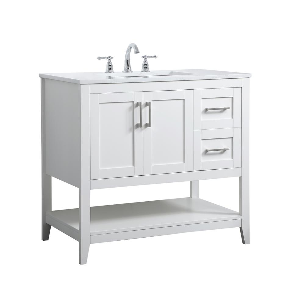 36 inch Single Bathroom Vanity in White. Picture 7
