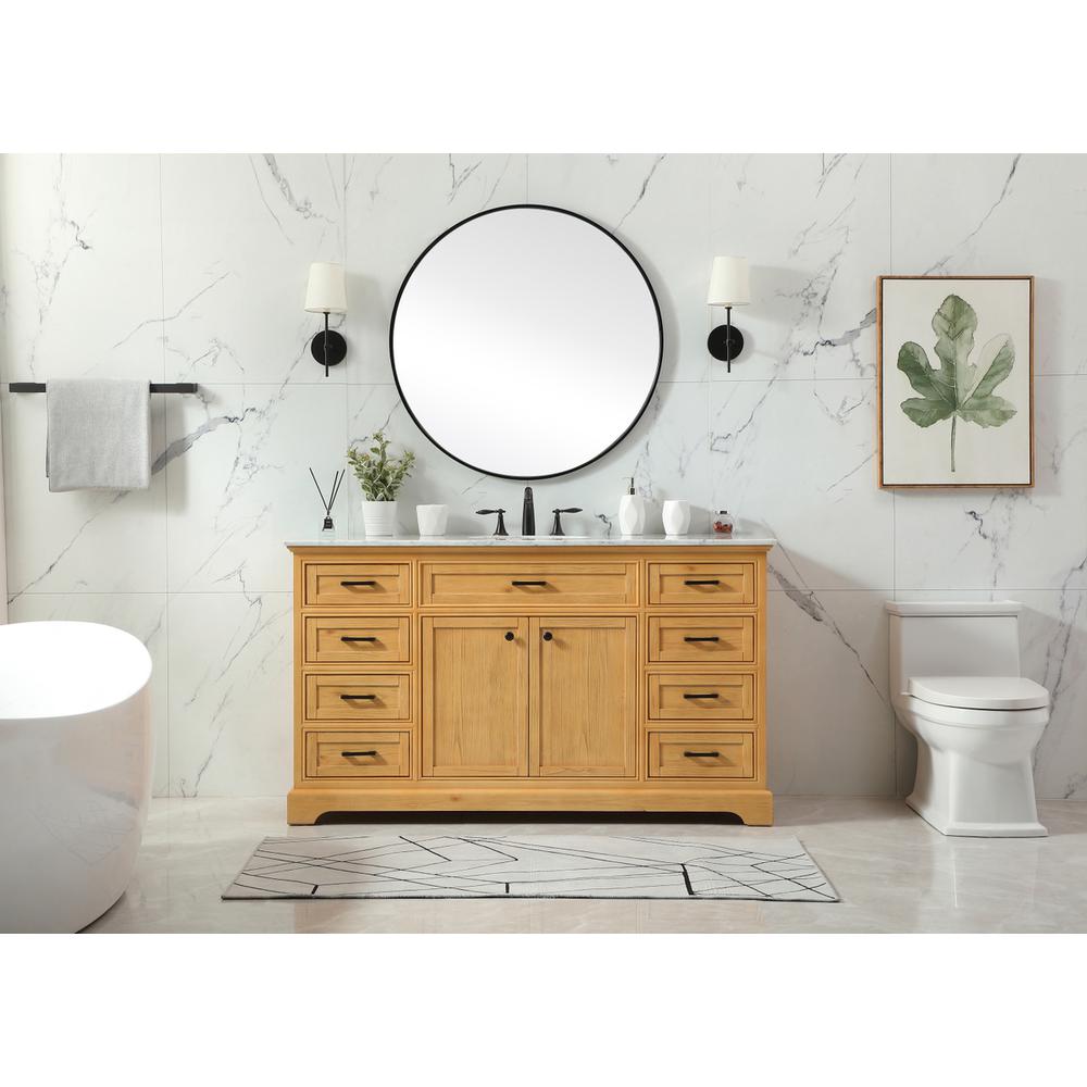 60 inch Single bathroom vanity in natural wood. Picture 4