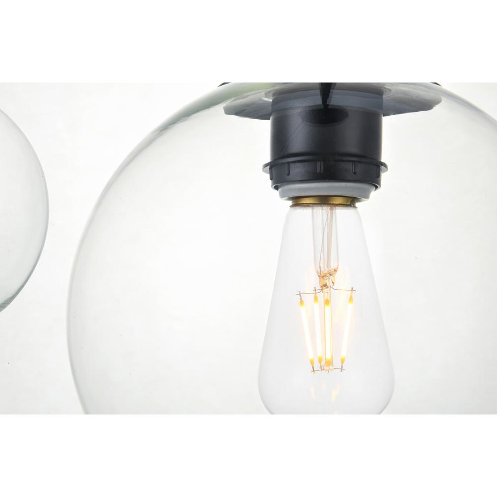 Baxter 5 Lights Black Pendant With Clear Glass. Picture 3