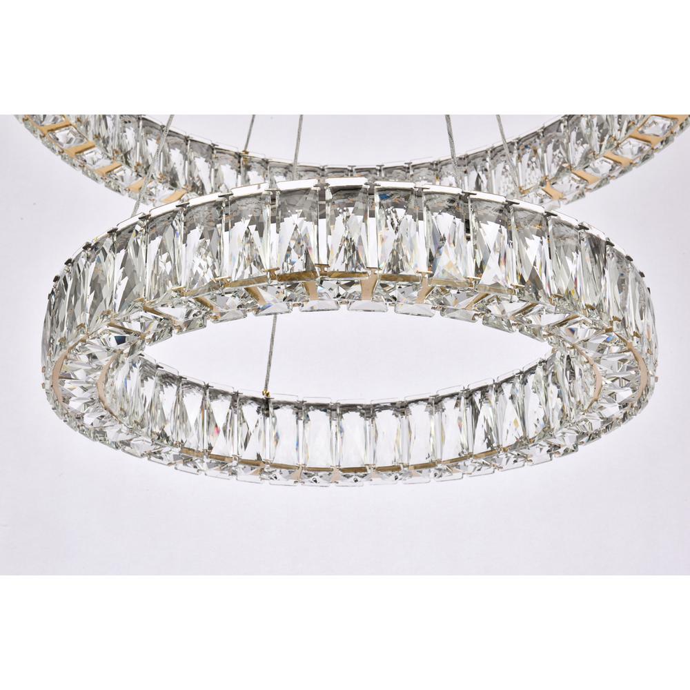 Monroe 28 inch LED double ring chandelier in gold. Picture 3