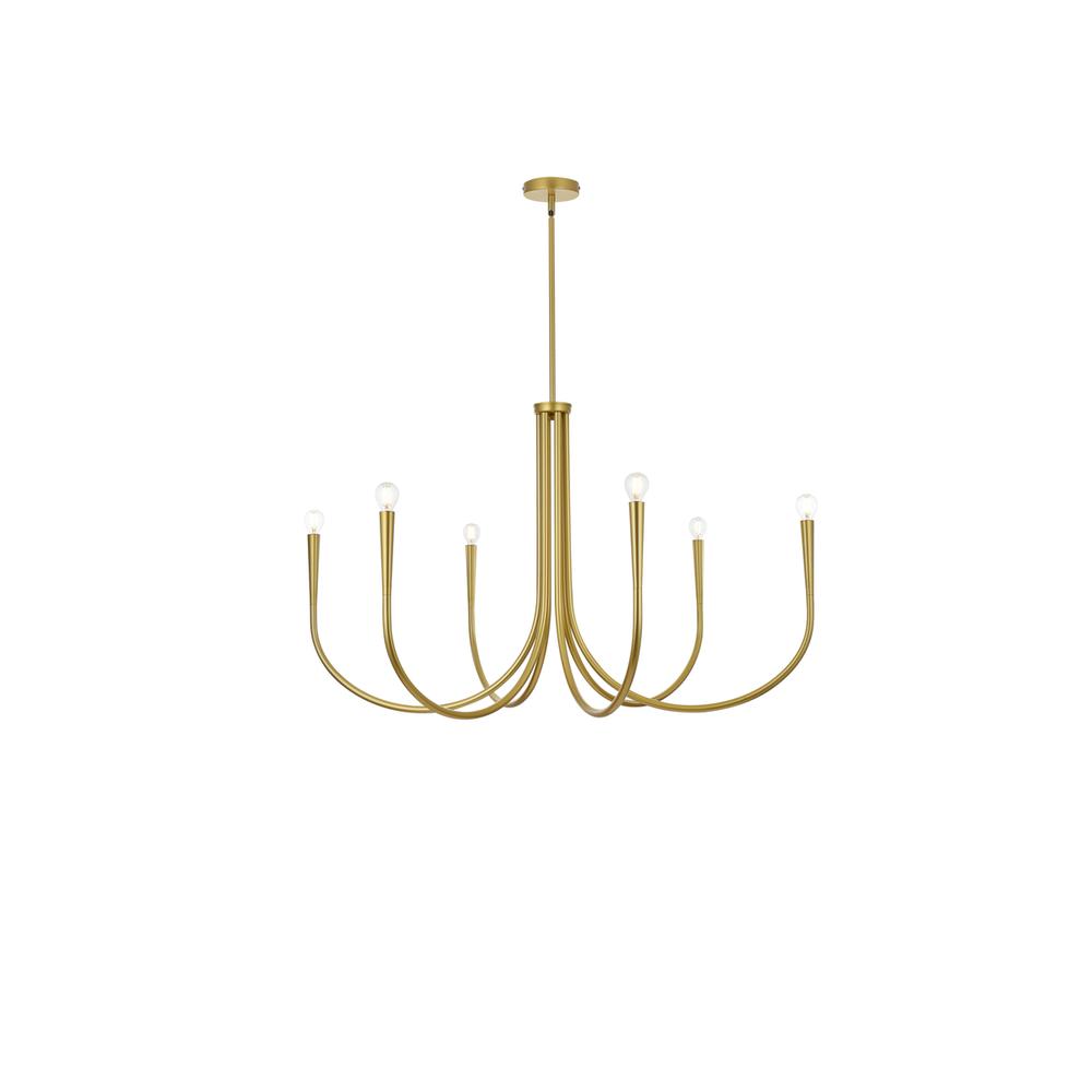 Layne 42 inch chandelier in Brass. Picture 1