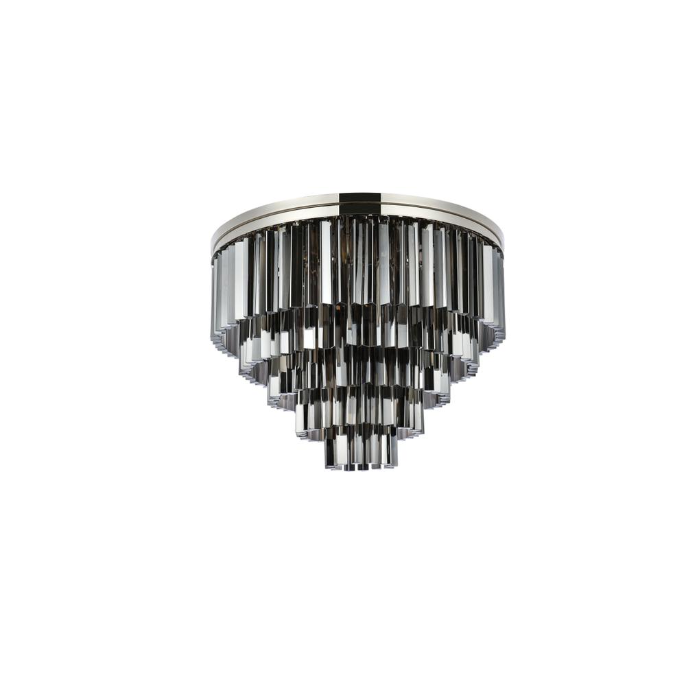 Sydney 17 light polished nickel Flush Mount Silver Shade. Picture 6