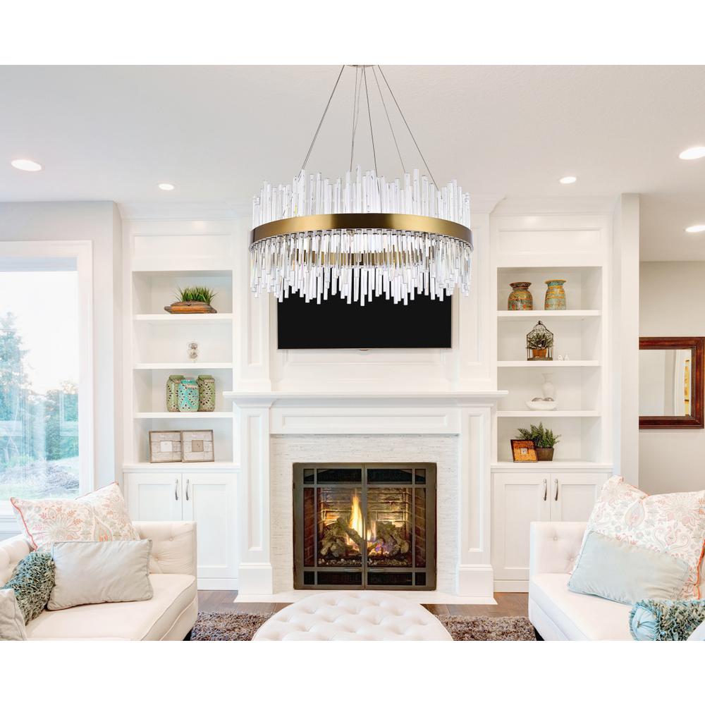 Dallas 18 light Gold Chandelier Clear Royal Cut Crystal. Picture 7