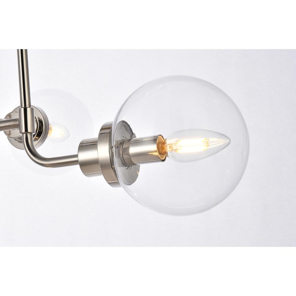Hanson 8 lights pendant in polished nickel with clear shade. Picture 4