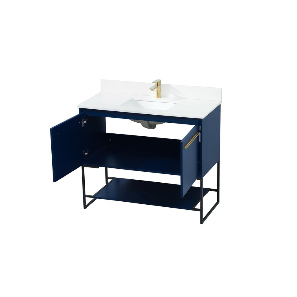 40 inch Single bathroom vanity in blue with backsplash. Picture 9