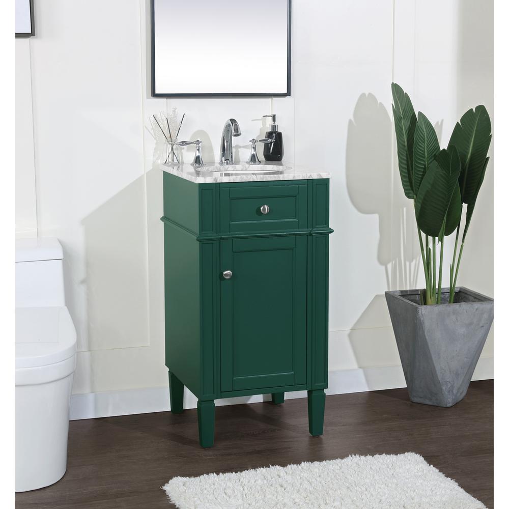 18 inch Single bathroom vanity in green. Picture 2