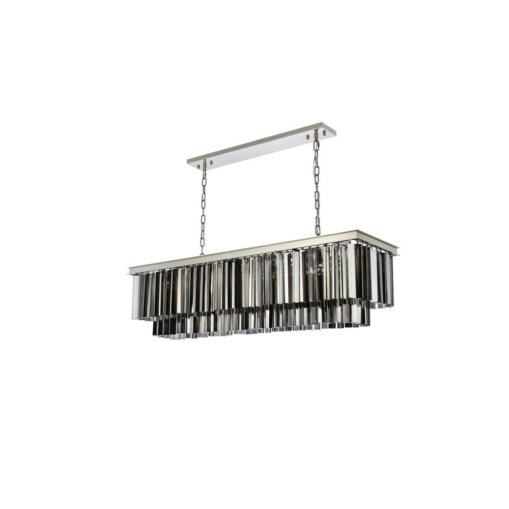 Sydney 12 light polished nickel Chandelier Silver Shade (Grey) Royal Cut Crystal. Picture 6