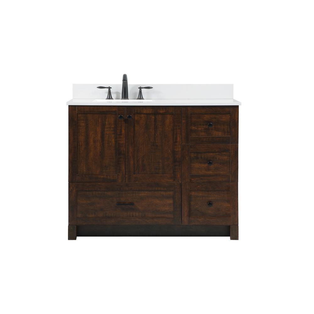 42 inch Single bathroom vanity in expresso with backsplash. Picture 1