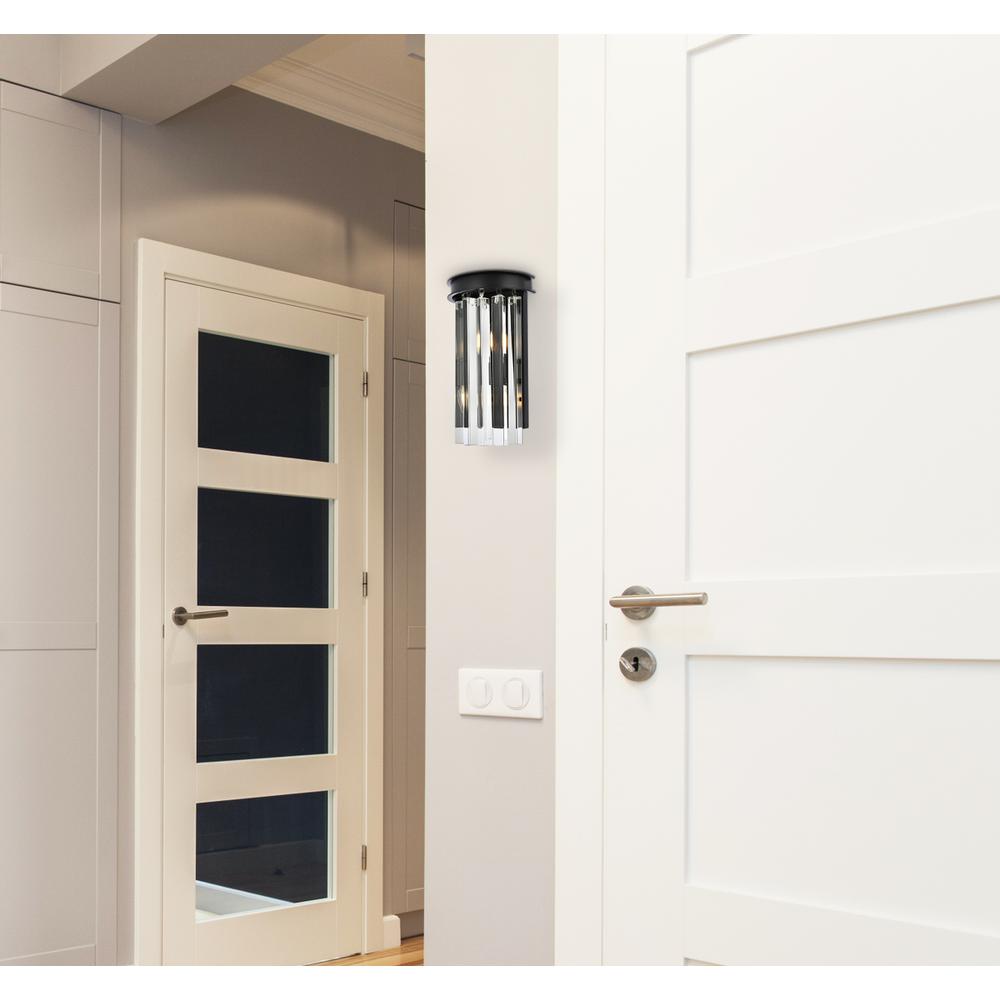 Sydney 2 light Matte Black Wall Sconce Clear Royal Cut Crystal. Picture 7