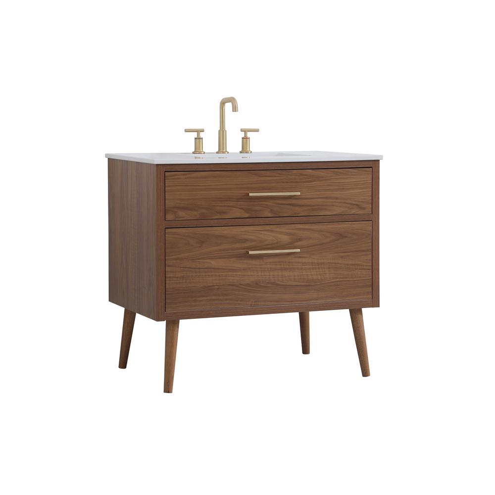 36 inch bathroom vanity in Walnut Brown. Picture 7